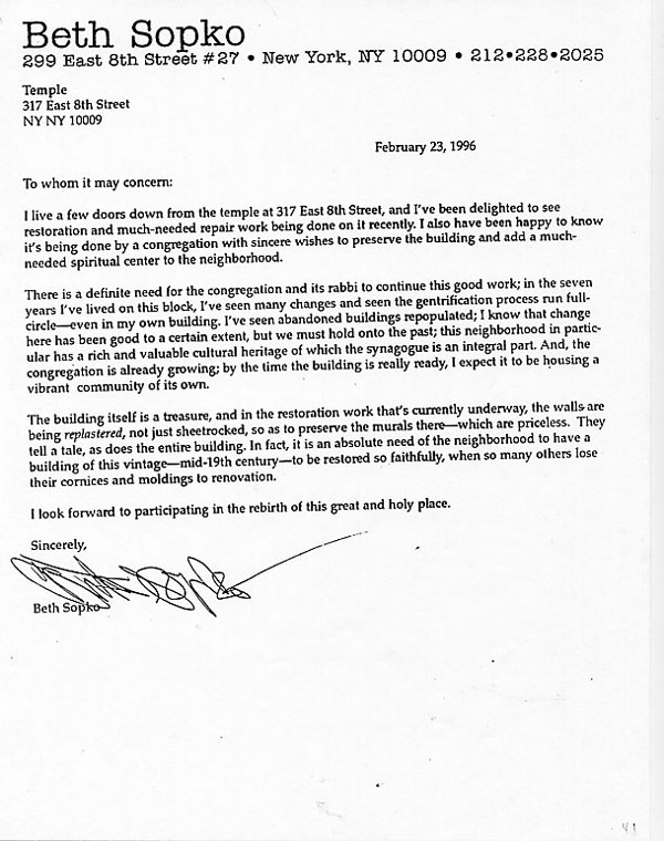 Sopko Letter